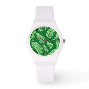 Relógio Woodland Fern Pattern, Emerald e Light Green
