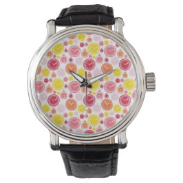 Relógio Wristwatch with a colorful fruit-themed face