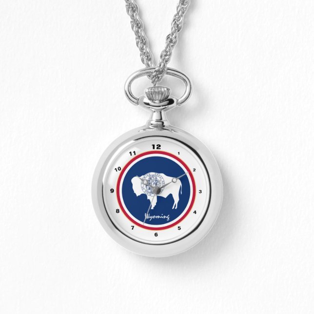 Relógio Wyoming Flag & Wyoming fashion USA /design watch (Frente)