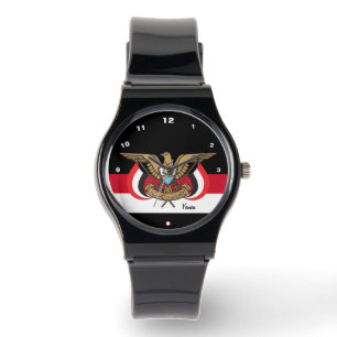 Relógio Yemeni Flag Watch, Emblem, moda do Iêmen/esportes