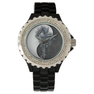 Relógio Yin Yang China Dragon Rhinestone Watch