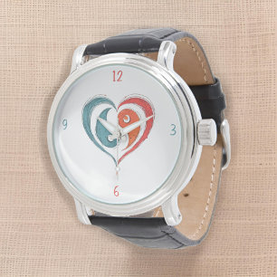 Relógio Yin Yang Heart Arttic Leather