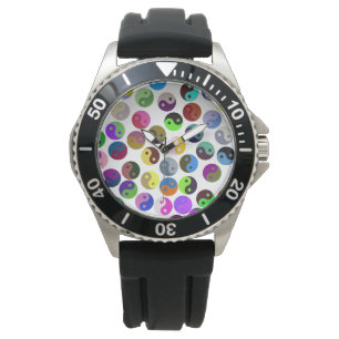 Relógio Ying Yang Pattern Watch Colorido