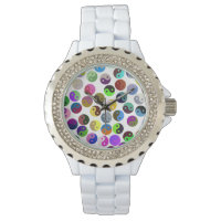 Ying Yang Pattern Watch Colorido