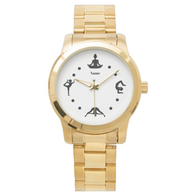 Relógio Yoga Watch with Silhouette Positions Add Name (Frente)