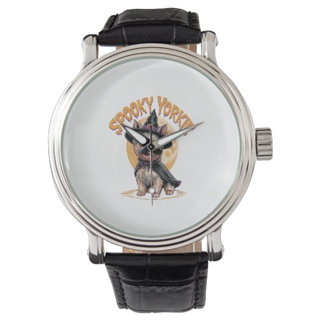 Relógio Yorkshire Terrier Halloween (Frente)