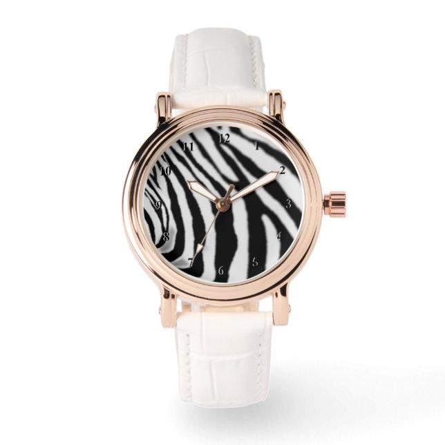 Relógio Zebra Listras Preto e Branco Design Modern (Frente)