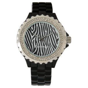 Relógio Zebra Stripes Padrão Thunder_Cove