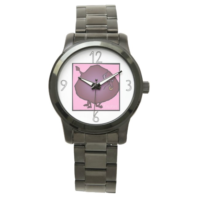 Relógio Zodiac Sinaliza Taurus Aniversário Watch (Frente)