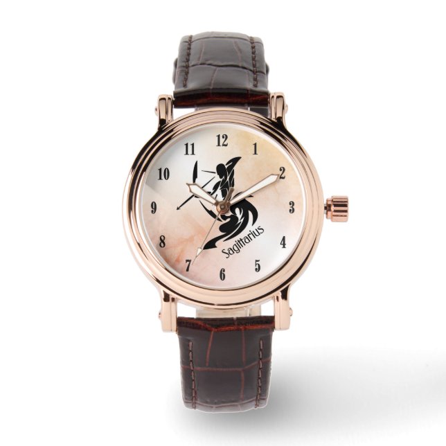 Relógio Zodíaco de face única com números negros (Frente)