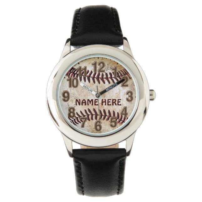 Relógios de beisebol personalizados para crianças (Frente)