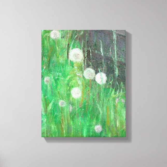Relógios de Dandelion na Grama 2008 na canvas (Frente)