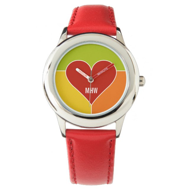 Relógios de monograma personalizado de padrão card (Frente)