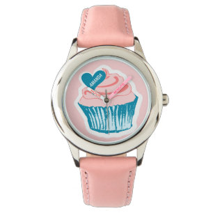 Relógios de nome personalizado do Cupcake Love