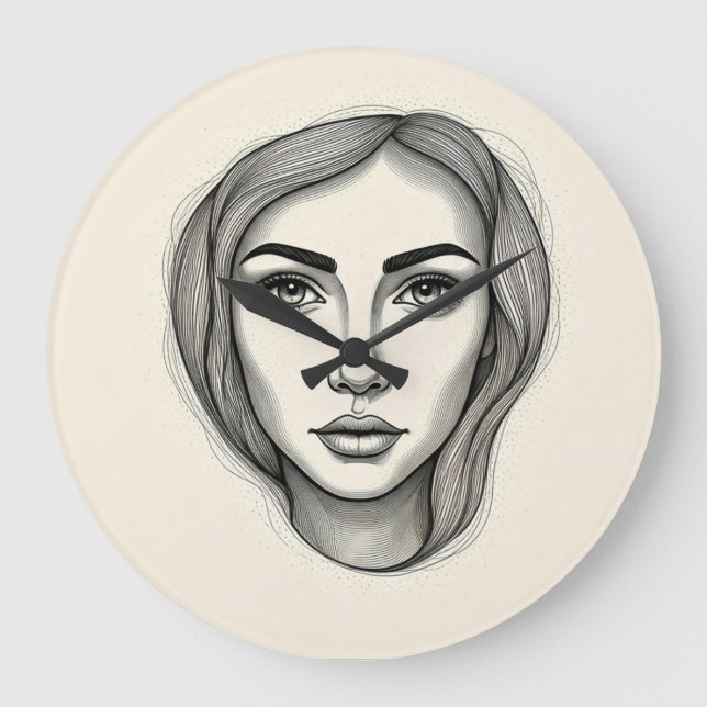 Relógios de parede artísticos em preto e branco (Frente)