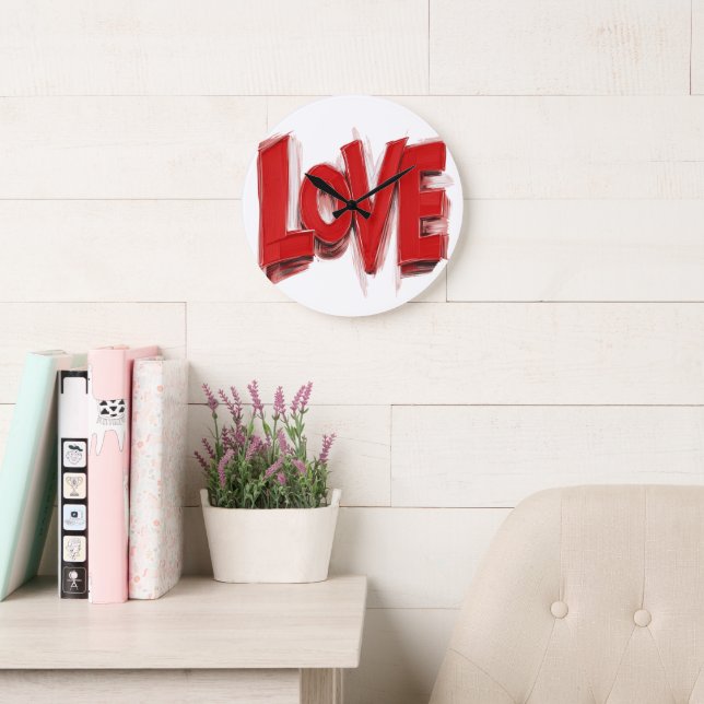 Relógios de parede com arte de LOVE, presente de d (Sala de leitura)