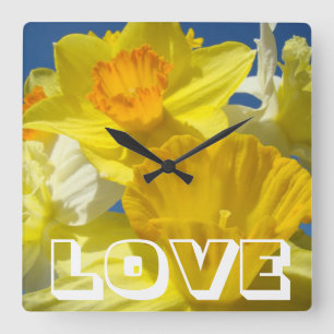 Relógios de Parede decorativos LOVE Narciso Flor d