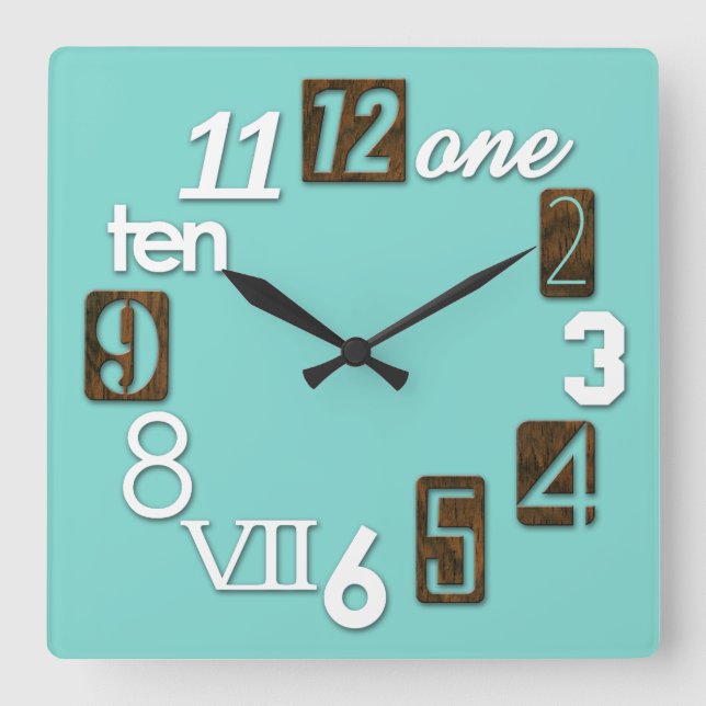 Relógios de Parede Funky Numbra Square (Frente)