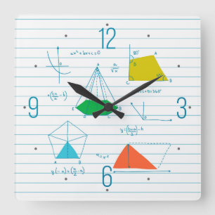 Relógios De Parede Quadrados De Gráficos De Geomet