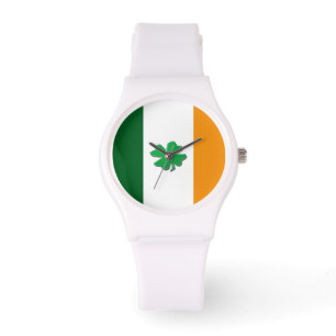 Relógios de pulso irlandeses do trevo da bandeira