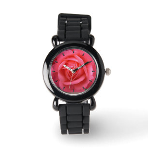 Relógios de pulso românticos do rosa do rosa do