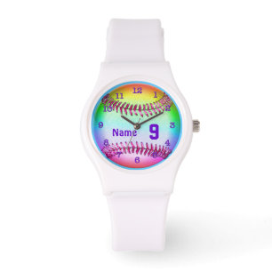 Relógios do softball com SEUS NÚMERO e NOME do