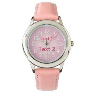 Relógios personalizados do rosa dos grandes