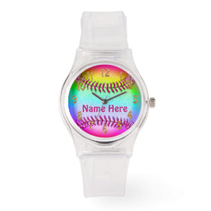 Relógios personalizados do softball para meninas