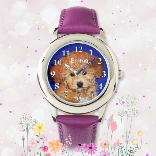 Relógios personalizados para raparigas, FOTO, NOME (Girls Photo Watch. Gifts for 6 year old girl. Gift Ideas for 7 year old girl. )