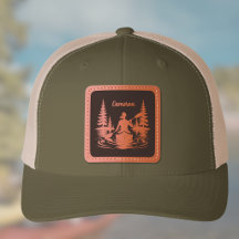 Remadora Feminina no Lago com Árvores Nome Monogra