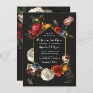 Rembrandt Floral Dark & Moody Wedding Convite