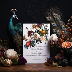 Rembrandt Floral Wedding Monograma Convite