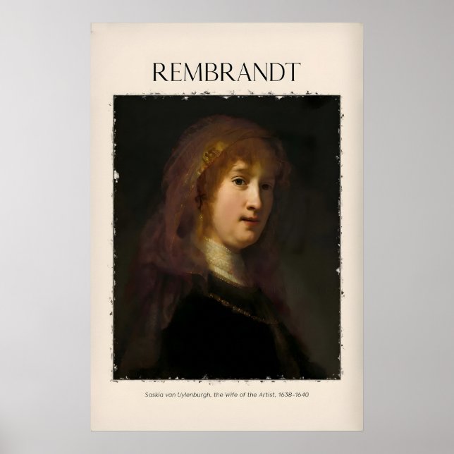 Rembrandt Saskia van Uylenburgh Impressão de Retra (Frente)