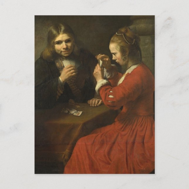 Rembrandt: Um Jovem e uma Garota Jogando Cartões (Frente)
