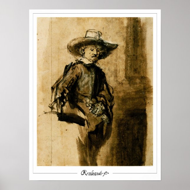 Rembrandt van Rijn Zedign Art Poster #638 (Frente)