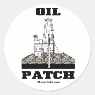 Remendo do óleo, etiqueta do campo petrolífero