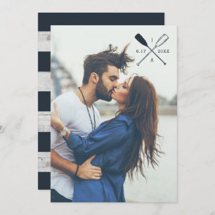 Remos rústicos náuticos do CONVITE   do CASAMENTO