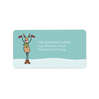 Rena de dança bonita - Etiqueta de Natal