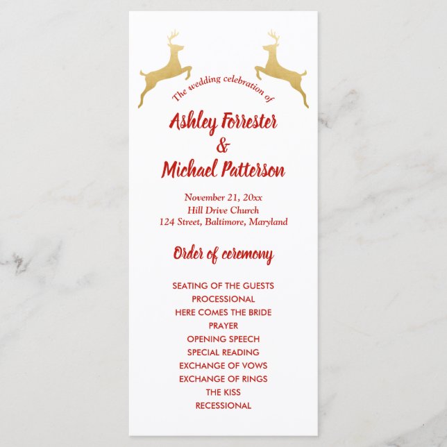 Rena de Ouro | Natal | Programa de Casamento (Frente)