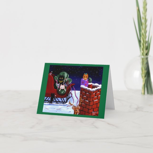 Rena engraçada Creationarts do cartão de Natal do (Frente)