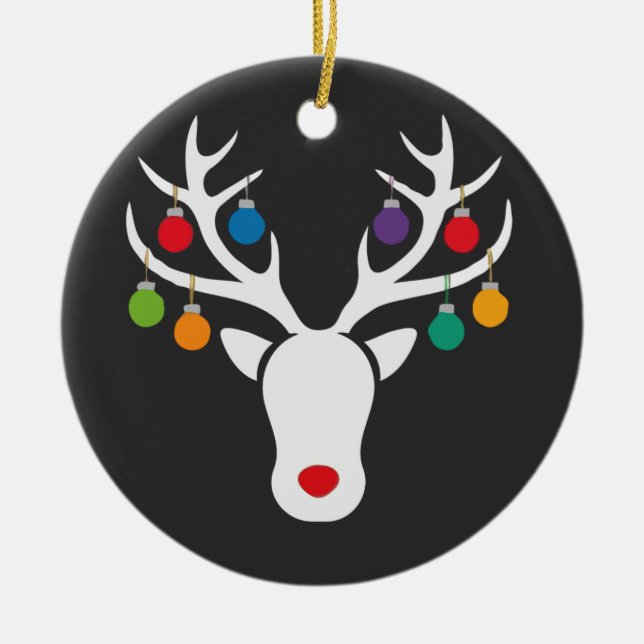 Rena Moderna Festiva Rudolph com Enfeite (Frente)