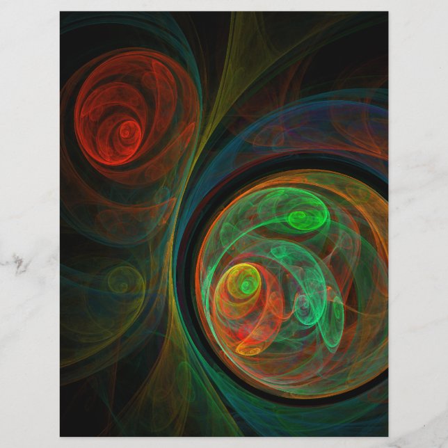 Renascimento de Abstrato de Arte Verde Letterhead (Frente)