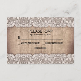 renda antiga e cartões RSVP de casamento russa