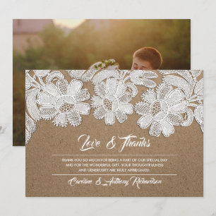 Renda  Casamento De Papel Kraft Cartões de fotos