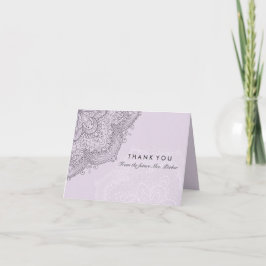 Renda Floral | Cartão de Agradecimento Roxo