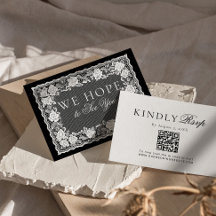 Renda Vintage Preta e Branca Doily Código QR RSVP