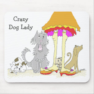 Rendimentos à senhora louca Mousepad do cão da