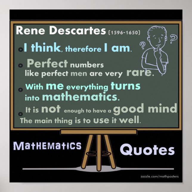 Rene Descartes Posters de Matemática (Frente)