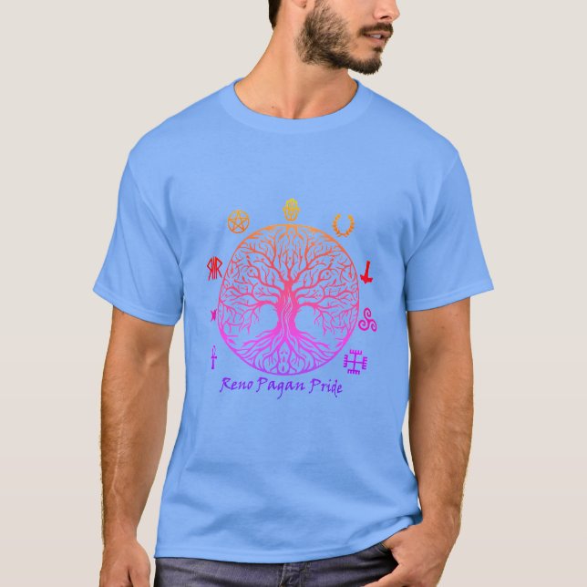 Reno Pagan Pride "arco-íris" T-Shirt (Frente)