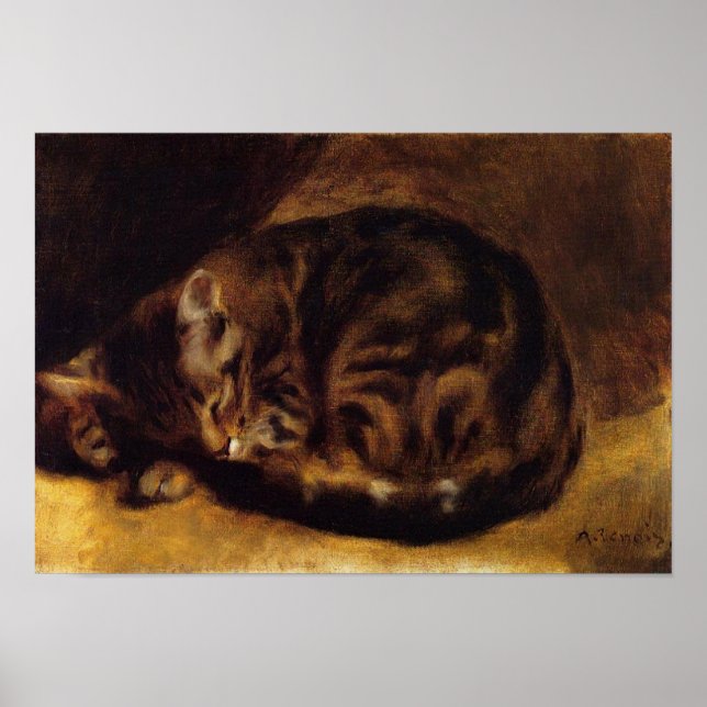 Renoir Sleing Cat Poster (Frente)